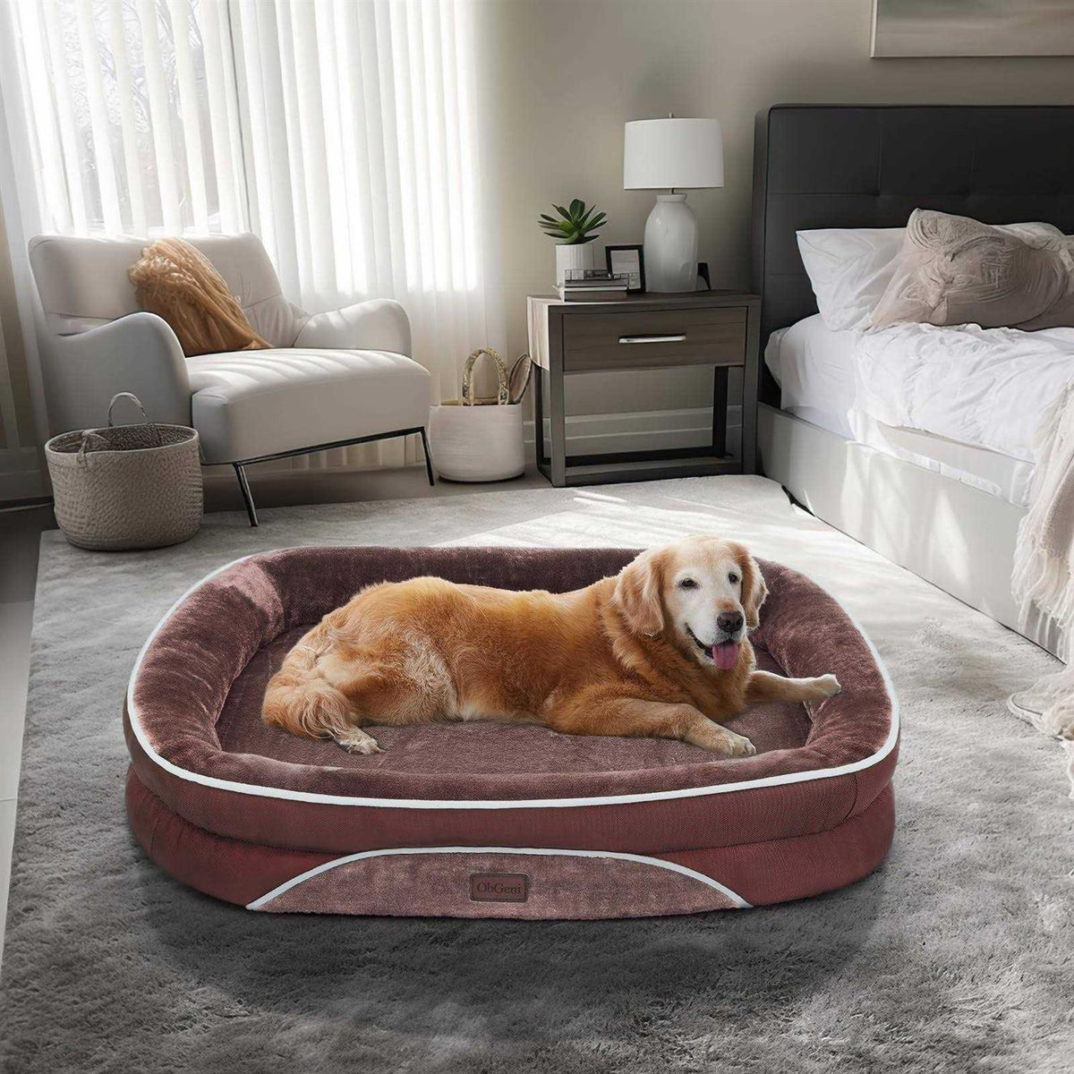 Oversized Orthopedic Dog Bed with Egg Foam Support M1124