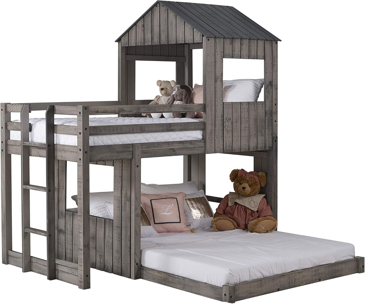 Rustic Dirty Grey Twin over Full Loft Bunkbed B266300