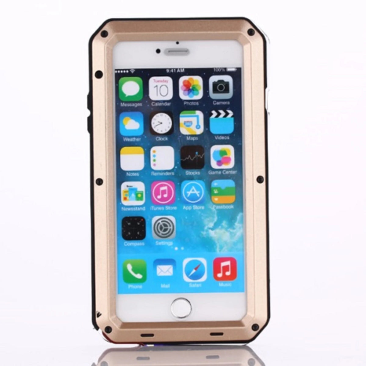 Gold Aluminum Metal iPhone SE 2022 (Gen3) Case Heavy Duty Shockproof Scratch Resistant Protection T85841