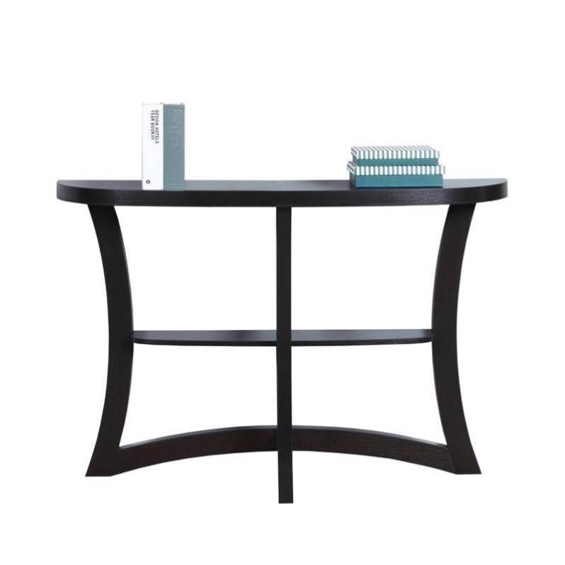 Dark Taupe Half Moon Hall Console Accent Table Q8758