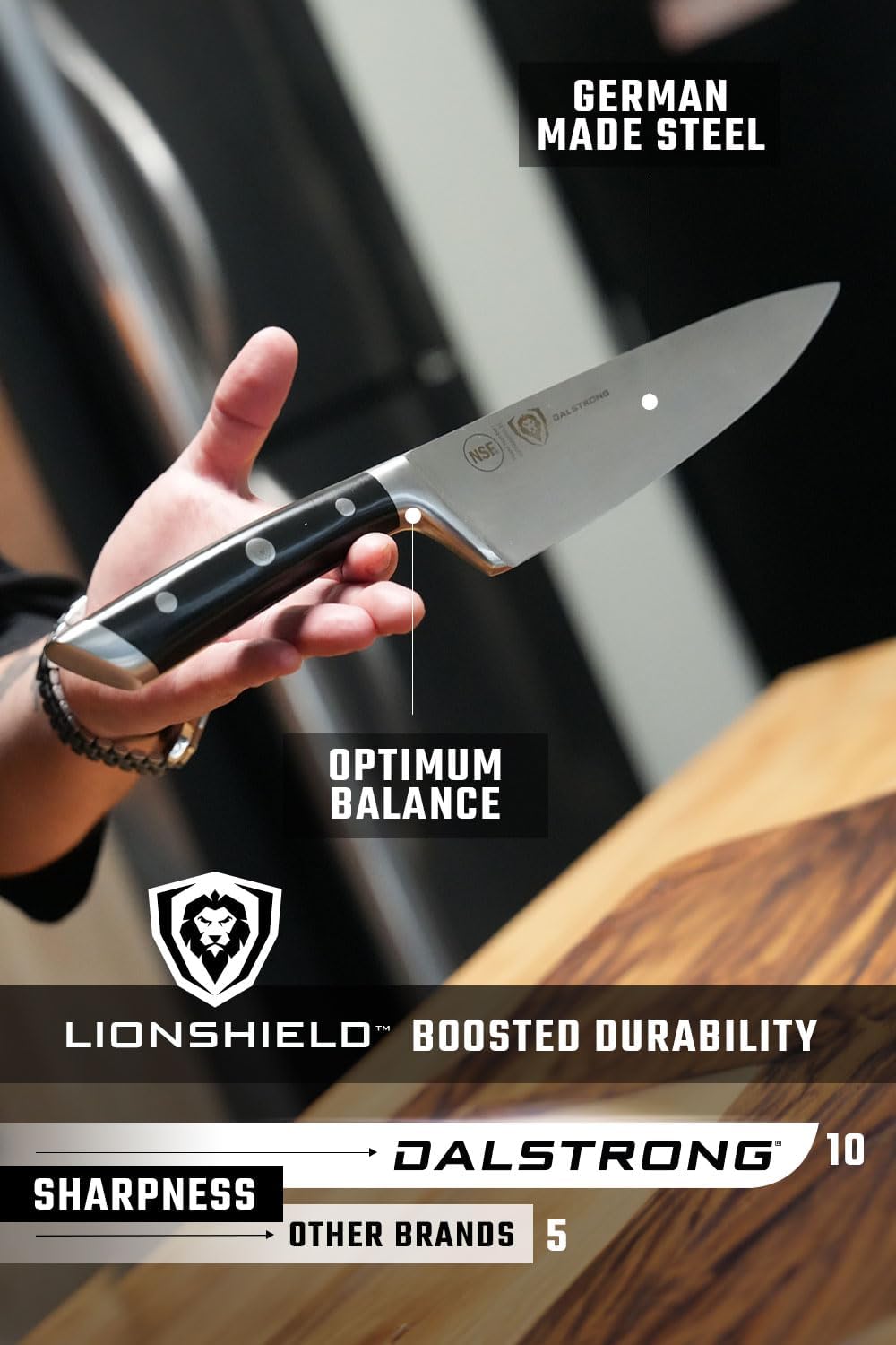 8 Piece German High Carbon Steel Kitchen Knife Set F645