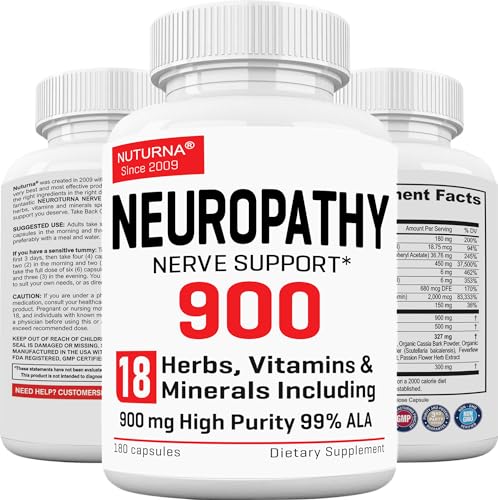 900 mg Alpha Lipoic Acid Nerve Supplement, 180 Capsules D662