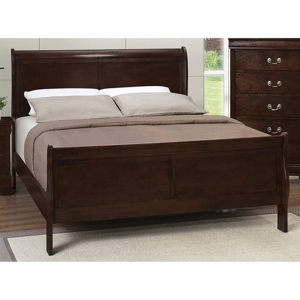 Twin Sleigh Bed Cappuccino R436