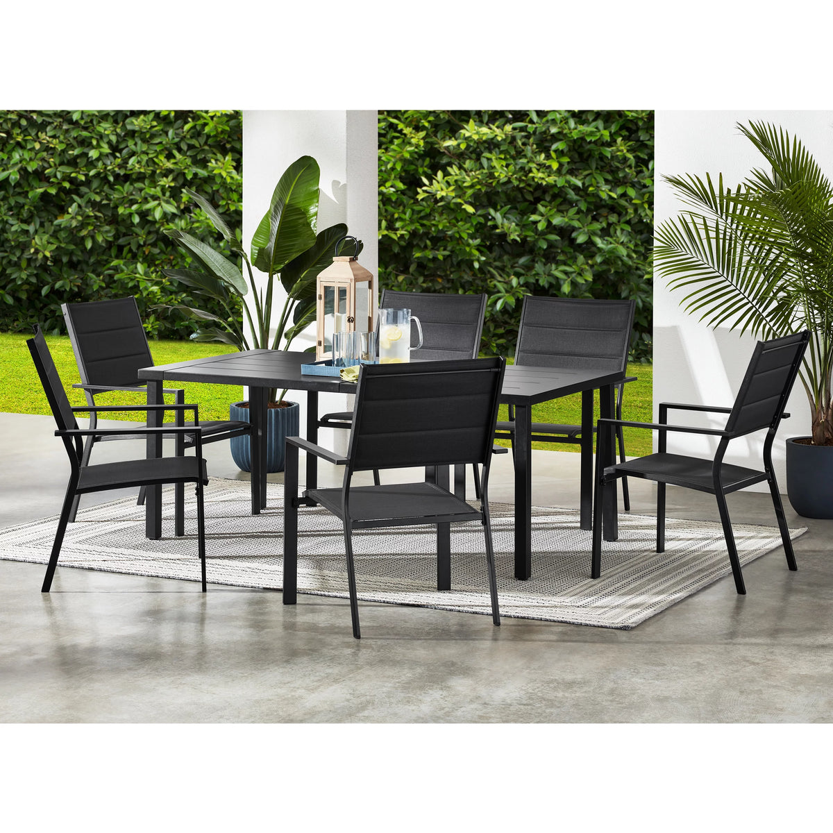 Black 7-Piece Outdoor Patio Dining Set Z737