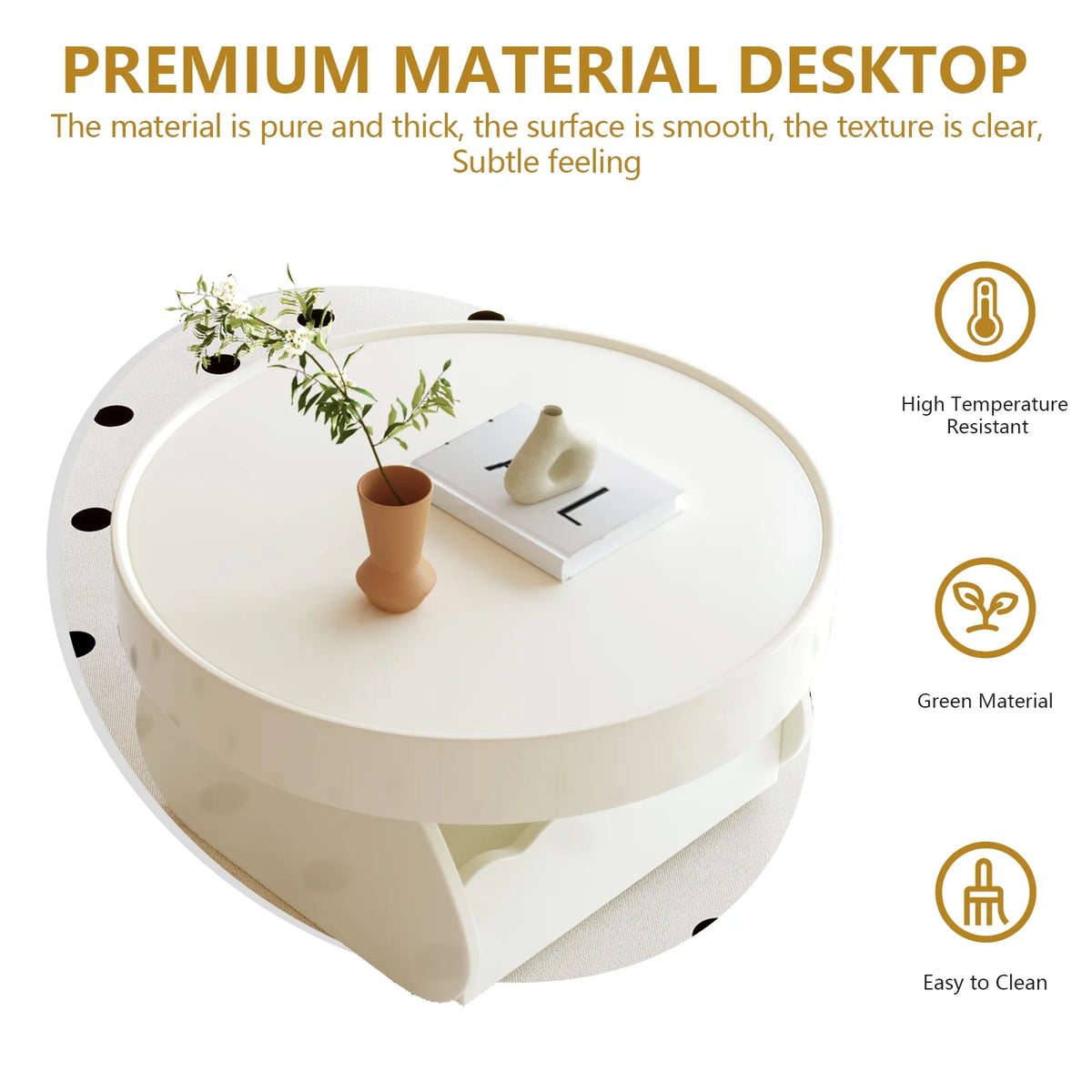 Cream White Wood Coffee Table B335