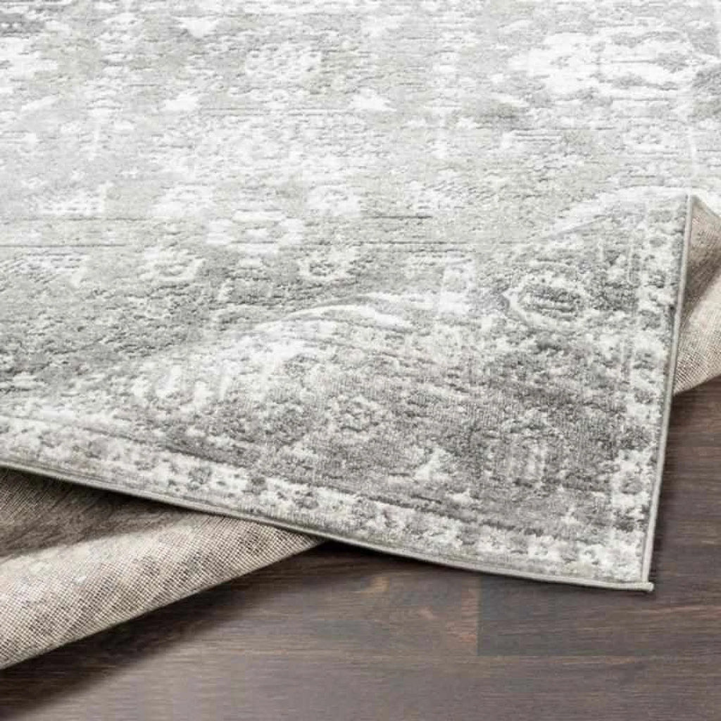 9x12 Gray Charcoal White Area Rug U5140