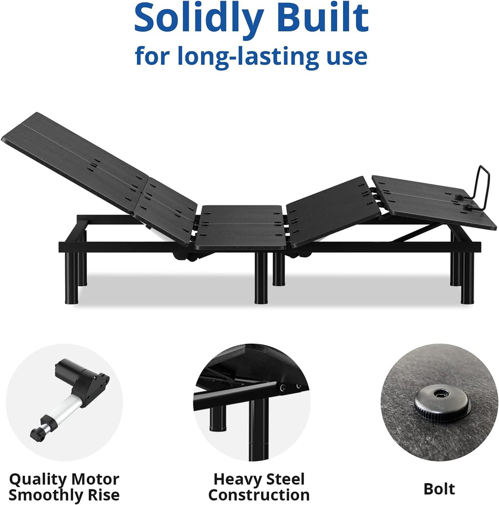 Black Twin XL Adjustable Bed Base with Wireless Remote Z8365