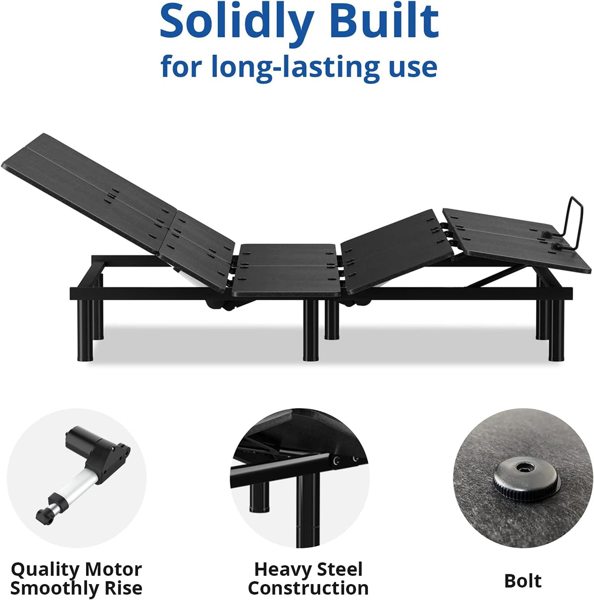 Black Twin XL Adjustable Bed Base with Wireless Remote Z8365