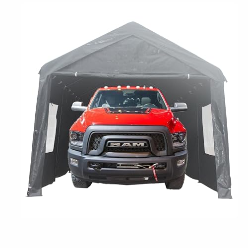 Grey Heavy Duty Portable Carport Canopy Tent with Sidewalls E167