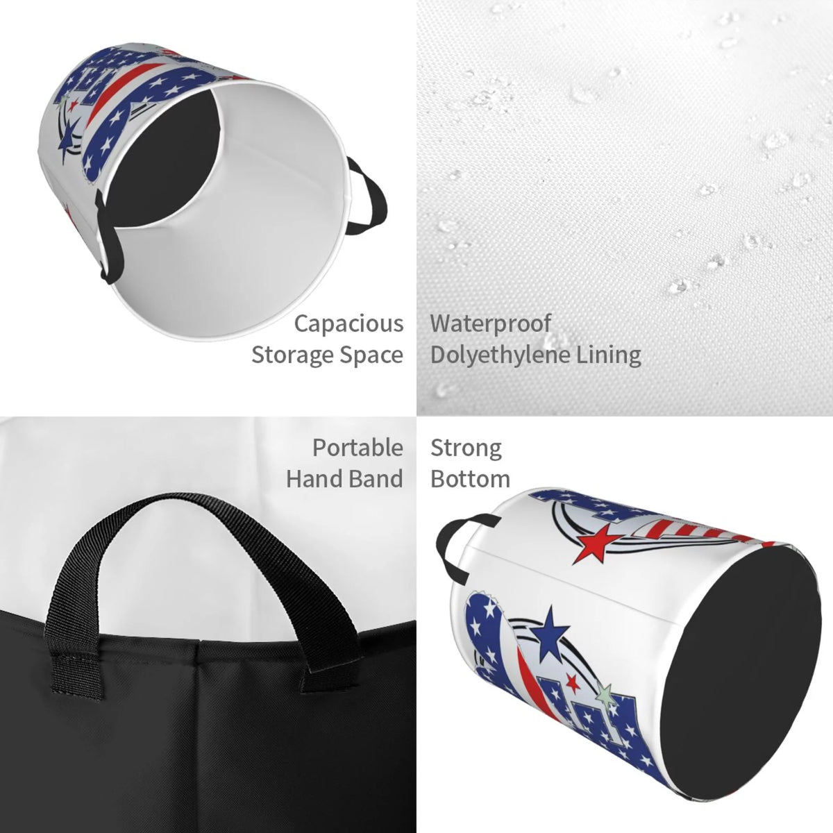 Round Waterproof Collapsible Laundry Basket F42297