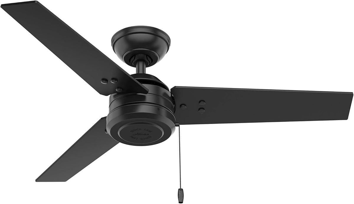 Matte Black 44 Ceiling Fan with Pull Chain W6202