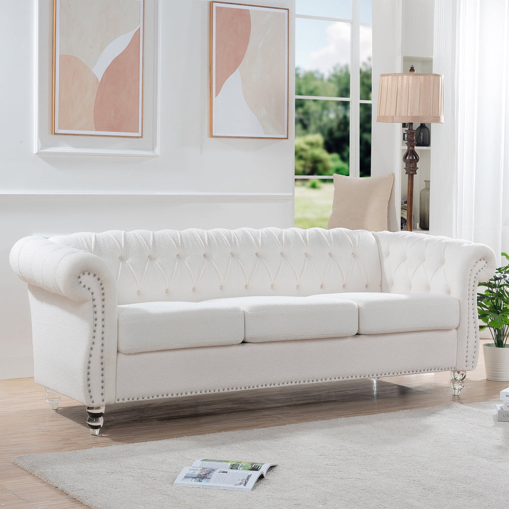 Rolled Arm Chesterfield 3 Seater Sofa Q189820