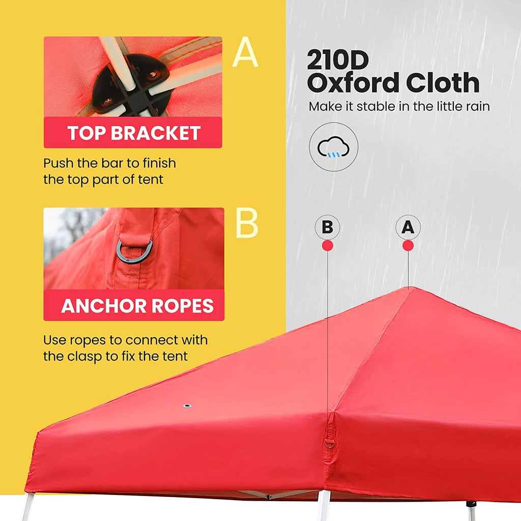 Red 8 x 8 Feet Pop Up Canopy Tent C17348