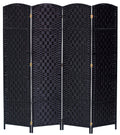 4 Panel Room Divider Privacy Screen Diamond Weave Fiber R41582