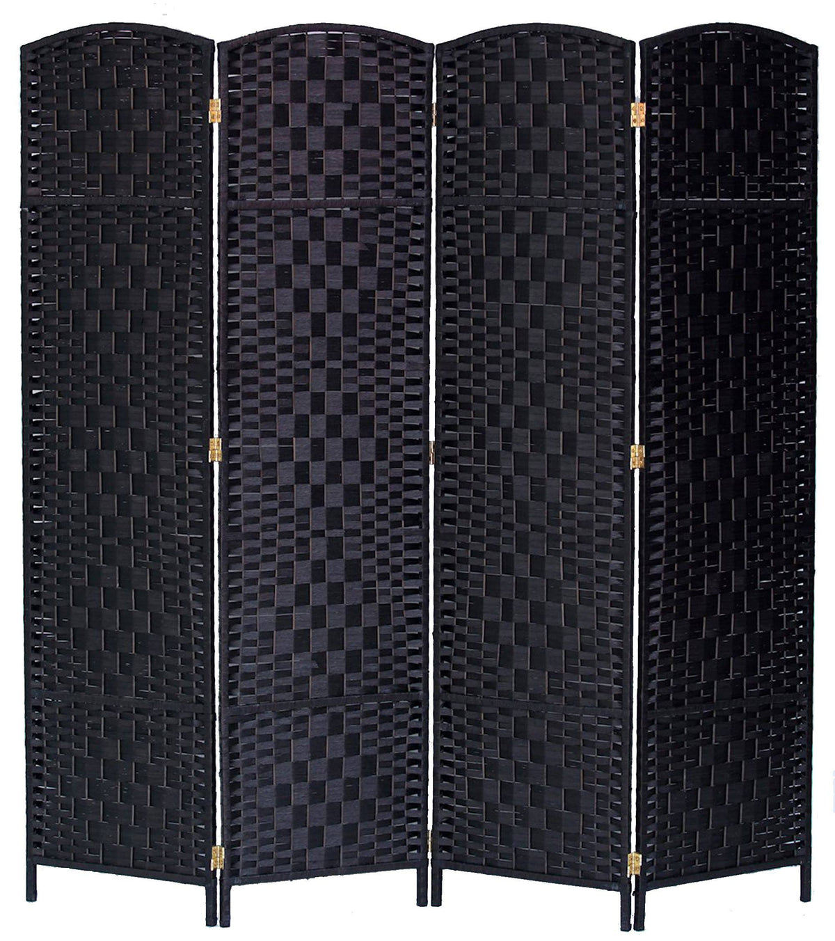 4 Panel Room Divider Privacy Screen Diamond Weave Fiber R41582