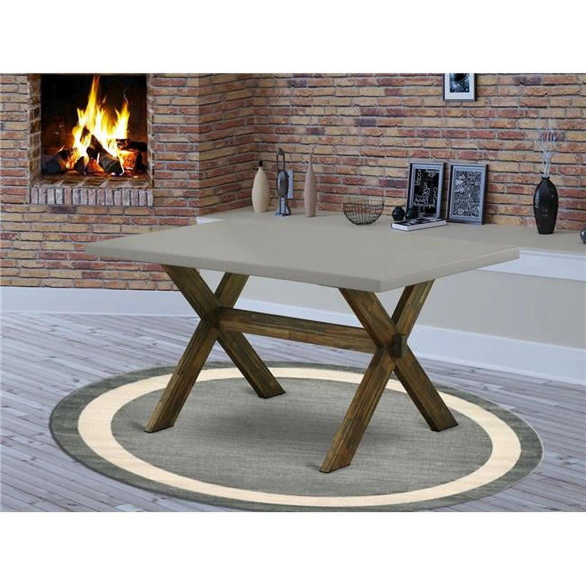 60 in. X-Style Dining Table with Cement Top E775