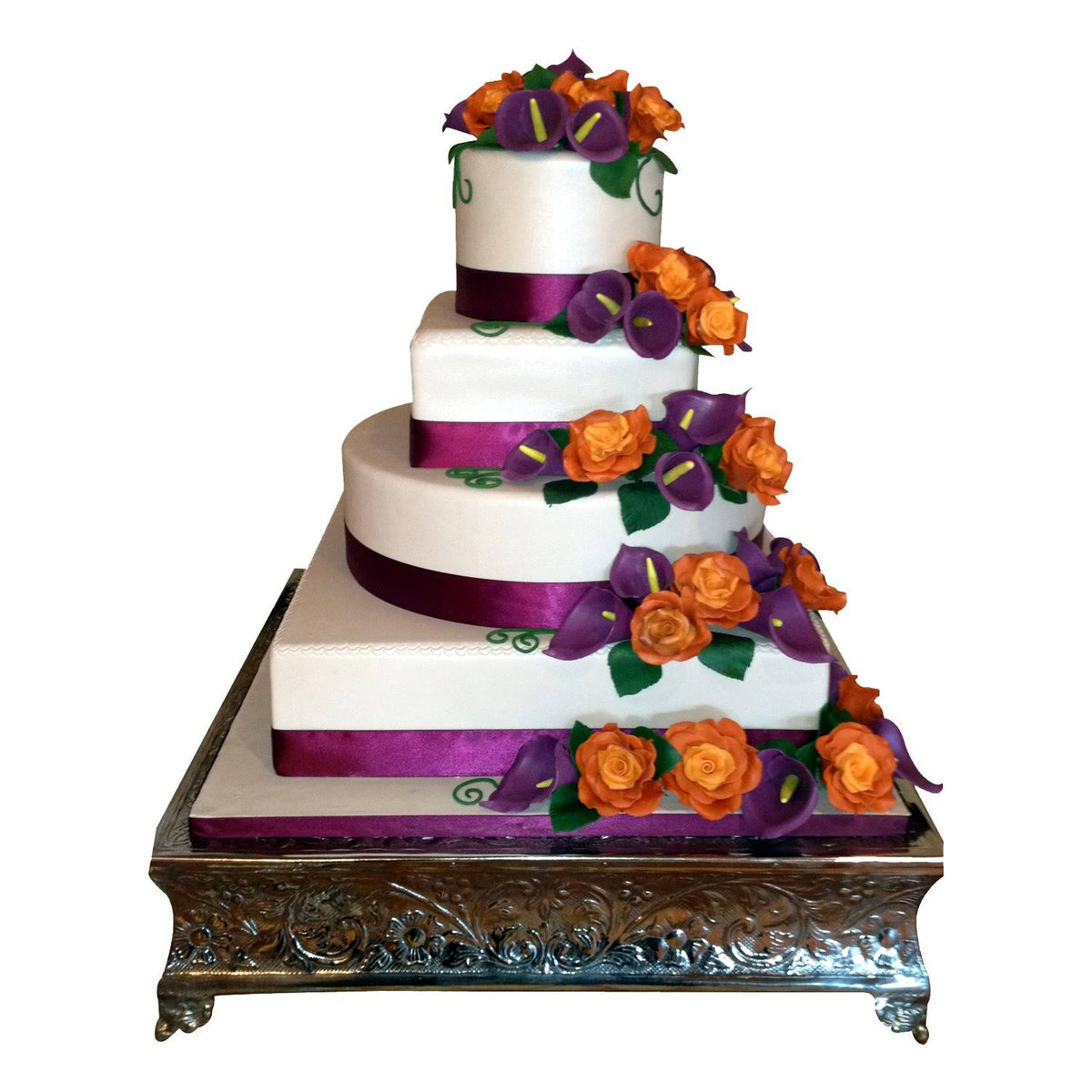 Silver 20-Inch Square Cake Stand Q298161