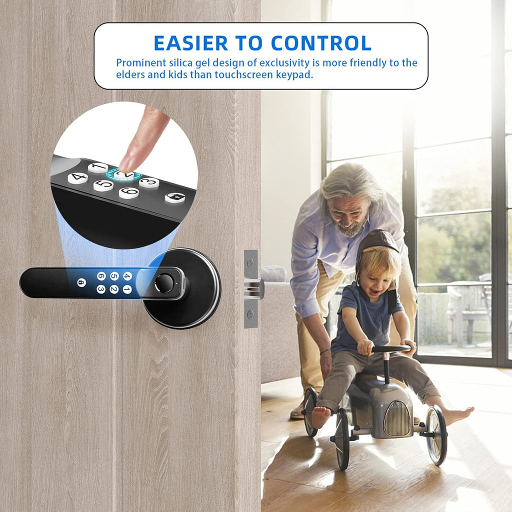 Biometric Keyless Entry Door Lock with Silicone Keyboard, Pack of 2 P549