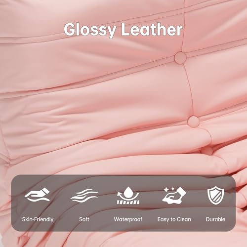 Pink Faux Leather Memory Foam Bean Bag Chair P871788
