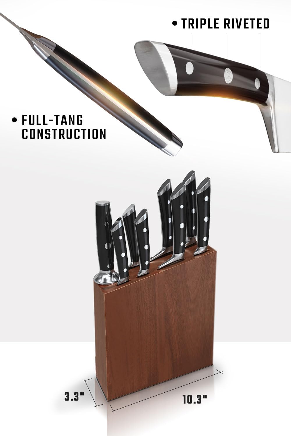 8 Piece German High Carbon Steel Kitchen Knife Set F645