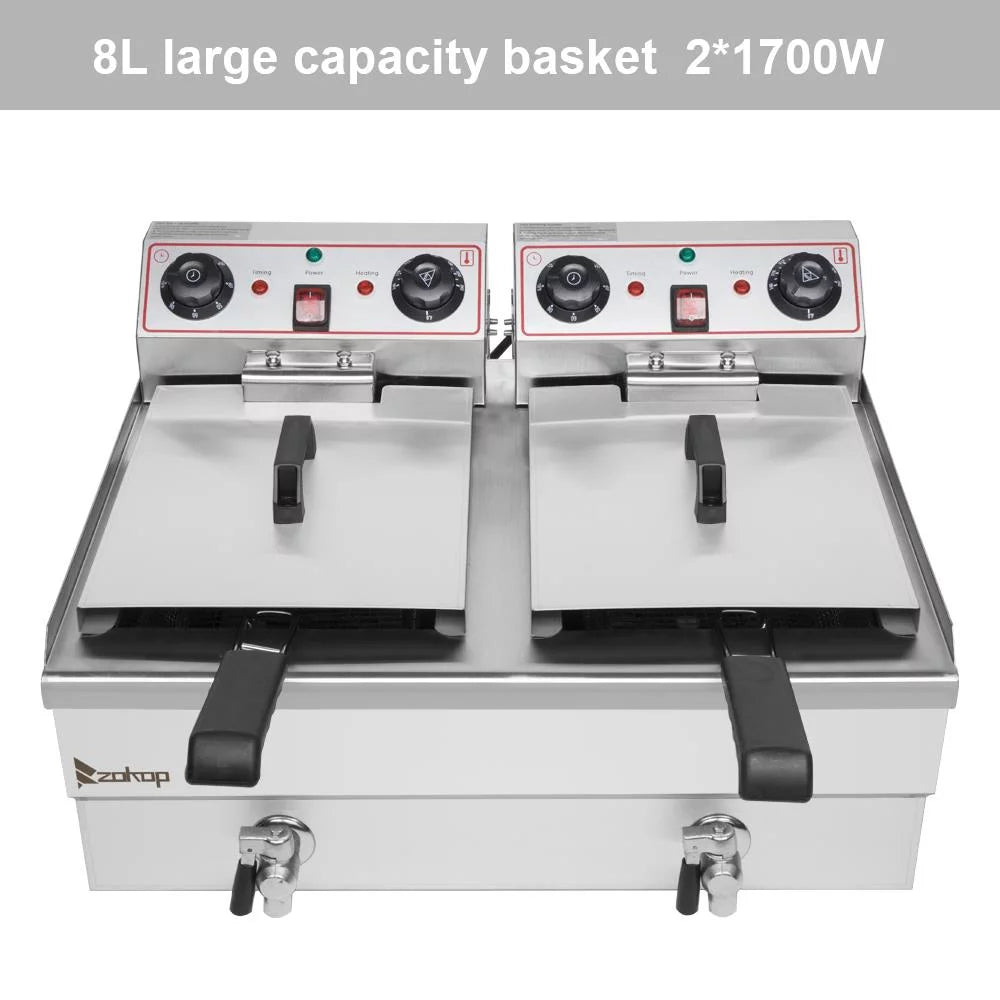 24.9QT Dual Stainless Steel Electric Deep Fryer N71696