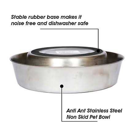 2 Pack Stainless Steel Non Skid Pet Bowl U8032