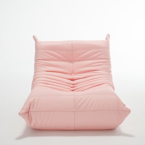 Pink Faux Leather Memory Foam Bean Bag Chair P871788