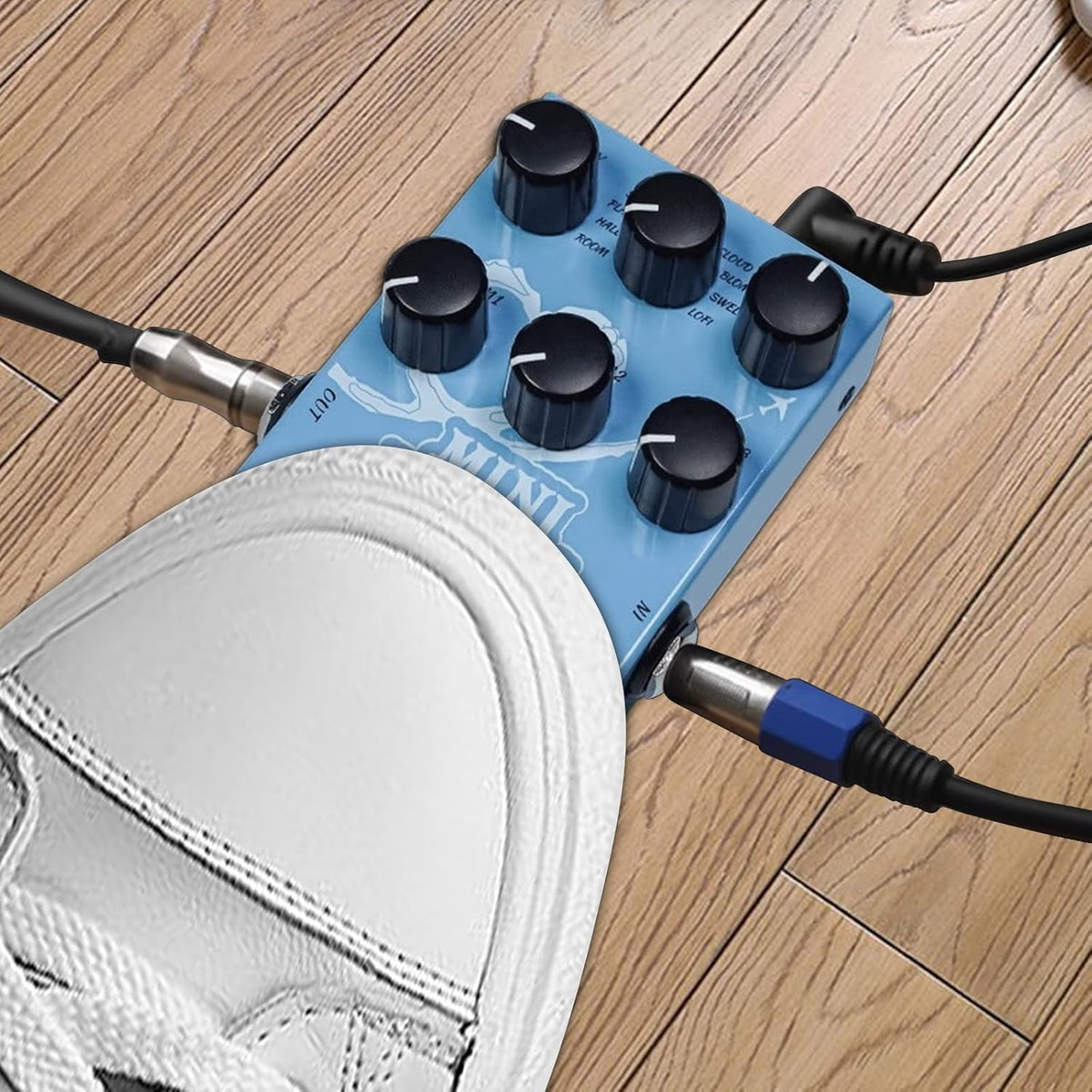 Digital Reverb Pedal with 9-Mode Reverb Selection for Guitar Bass L52801
