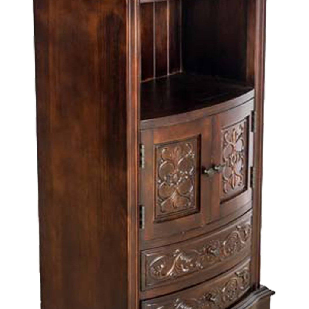 Brown Wooden Storage Cabinet with 2 Drawers and 2 Doors I419
