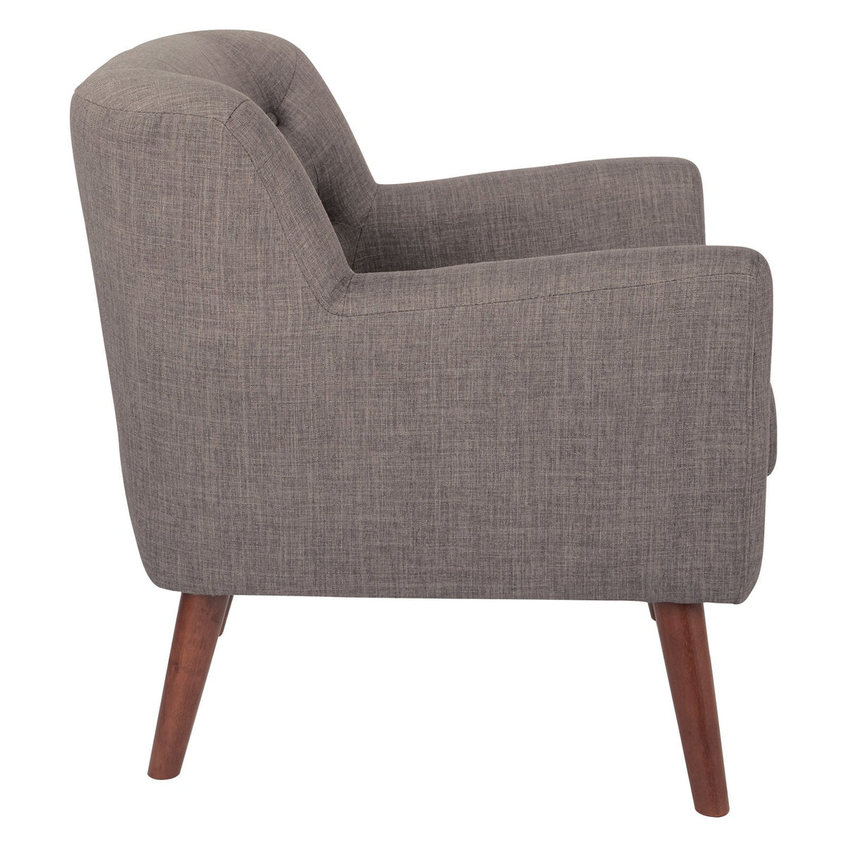 Green Fabric Chair with Coffee Legs F3590