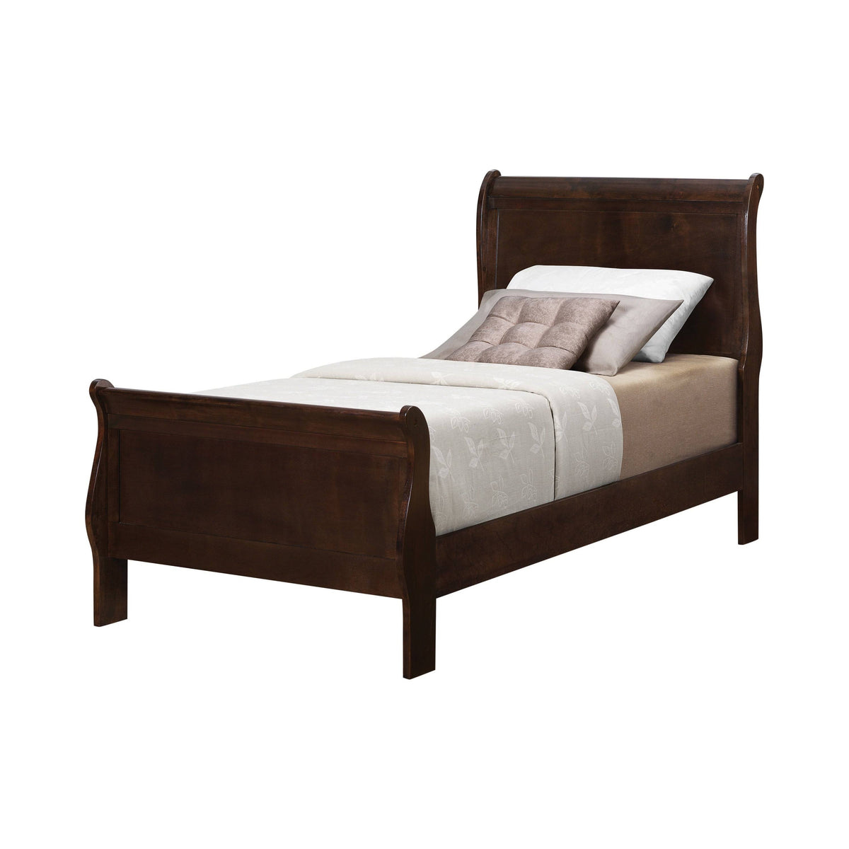 Twin Sleigh Bed Cappuccino R436