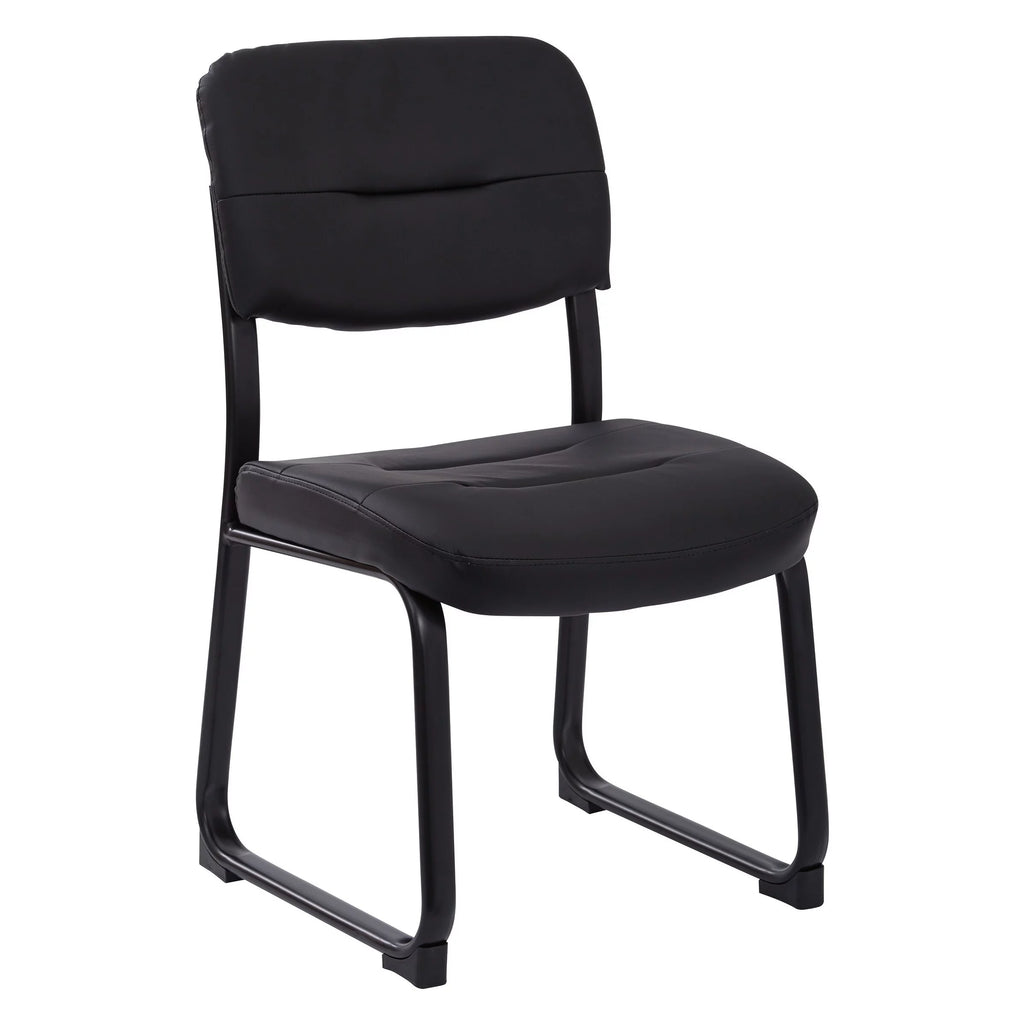 Faux Leather Visitor Chair with Sled Base J345
