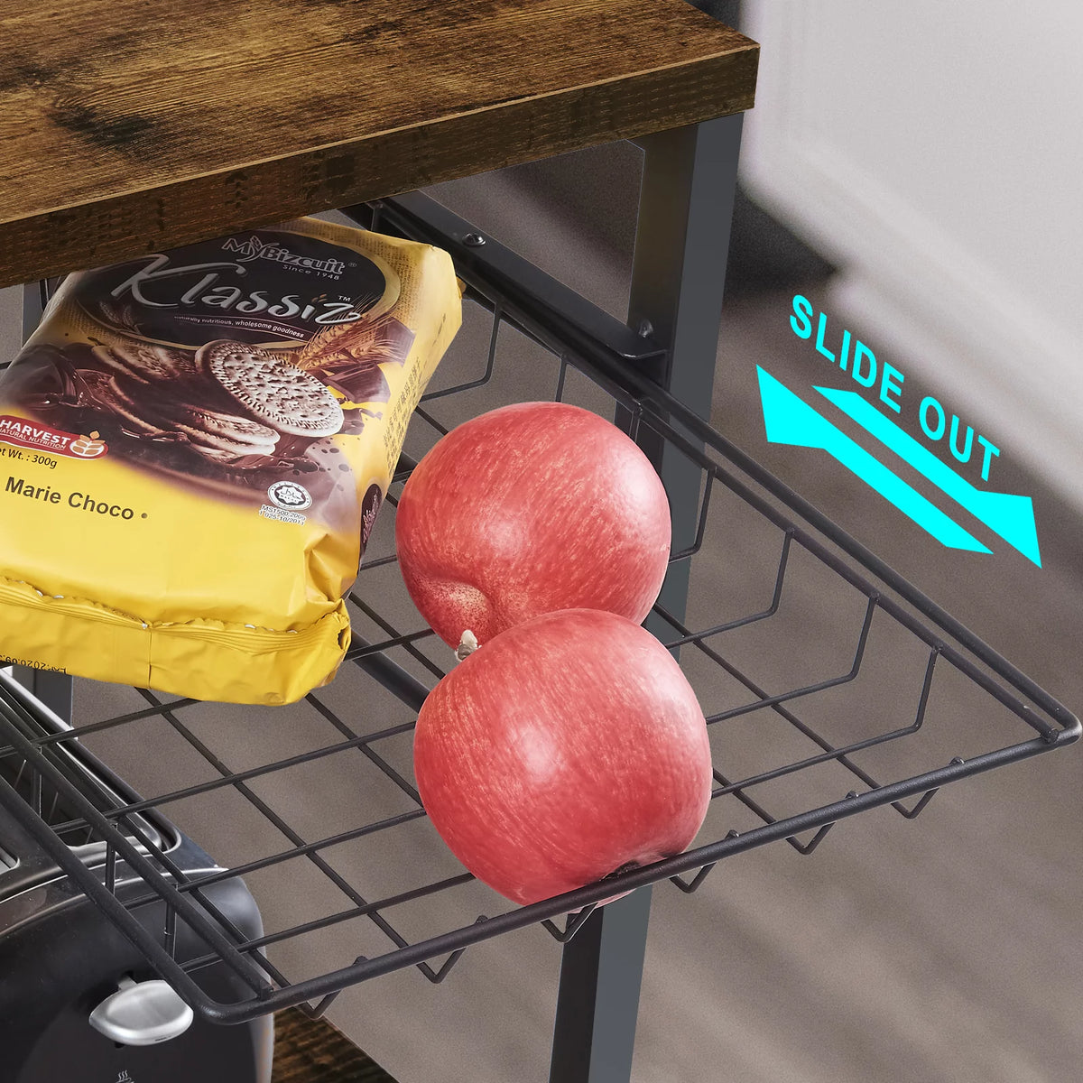 Wood Kitchen Storage Rack with Power Outlet F169822
