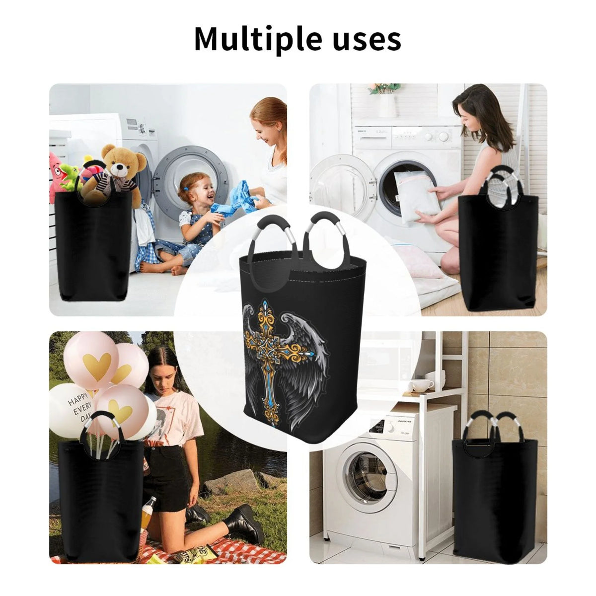 50L Large Rectangular Laundry Hamper with Aluminum Handles H25910