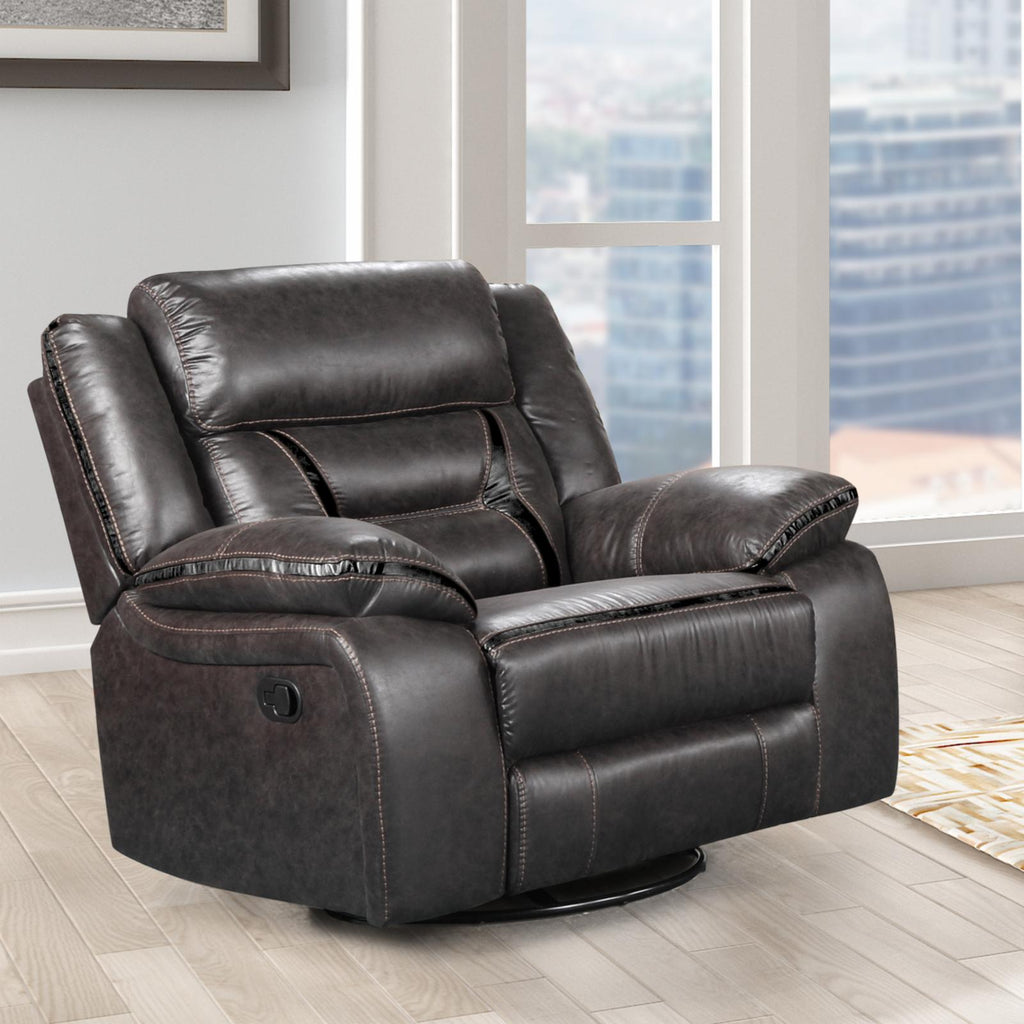 Dark Chesnut Manual Recliner Chair with Console S540172