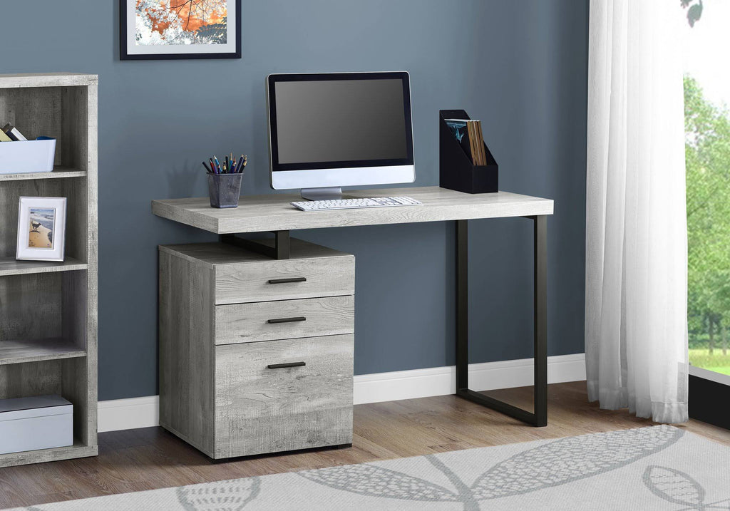 Brown Black Particle Board Metal Computer Desk P8251