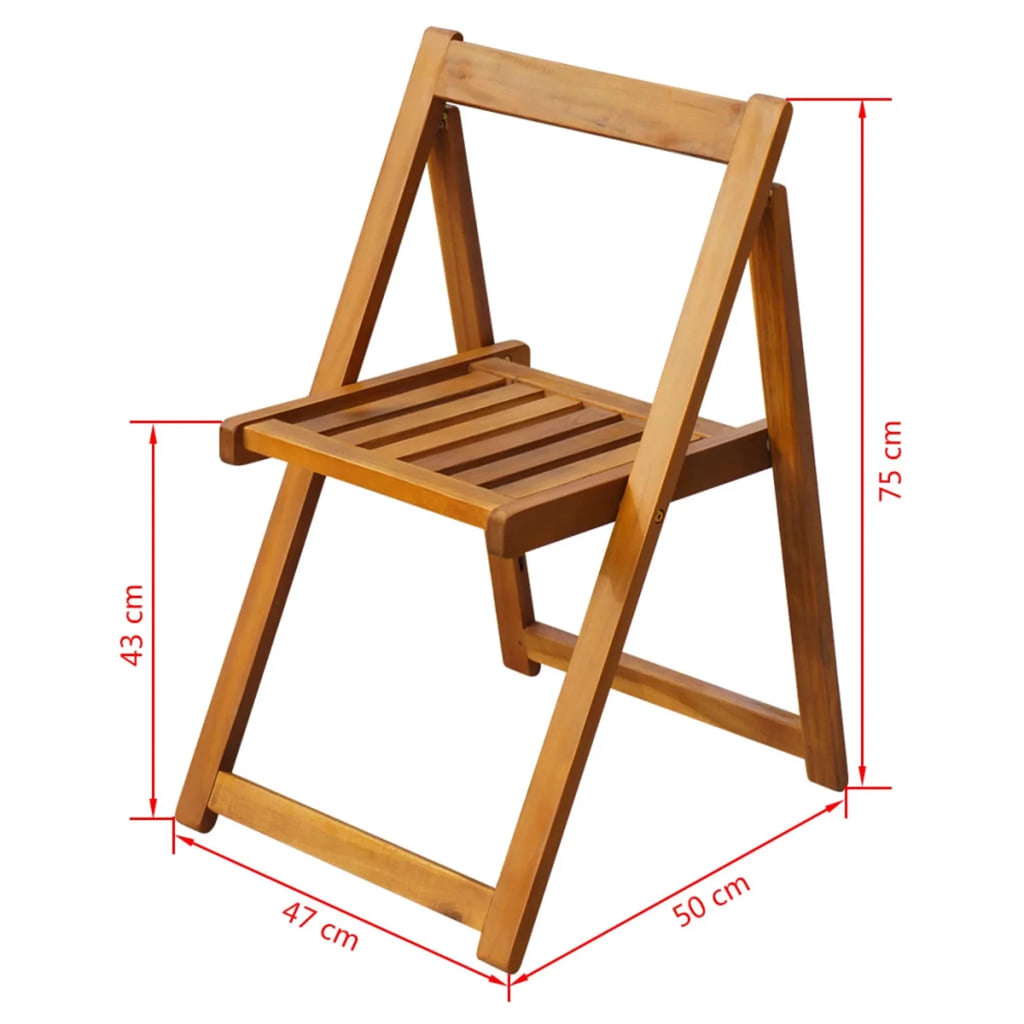 Folding Patio Chairs 2 pcs Acacia Wood A3804