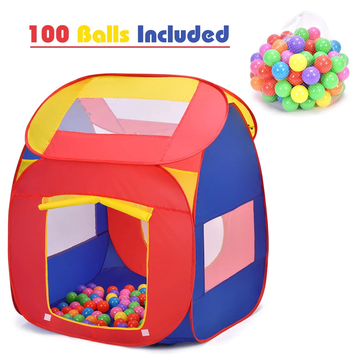 Portable Kid Play House Toy Tent with 100 Balls Q8494
