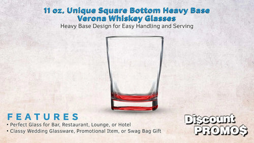 10 Whiskey Glasses Set, 11 Oz, Red Y40943