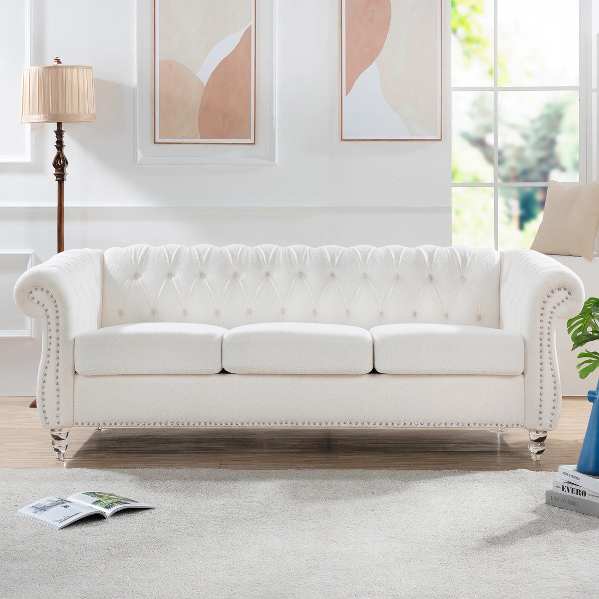 Rolled Arm Chesterfield 3 Seater Sofa Q189820