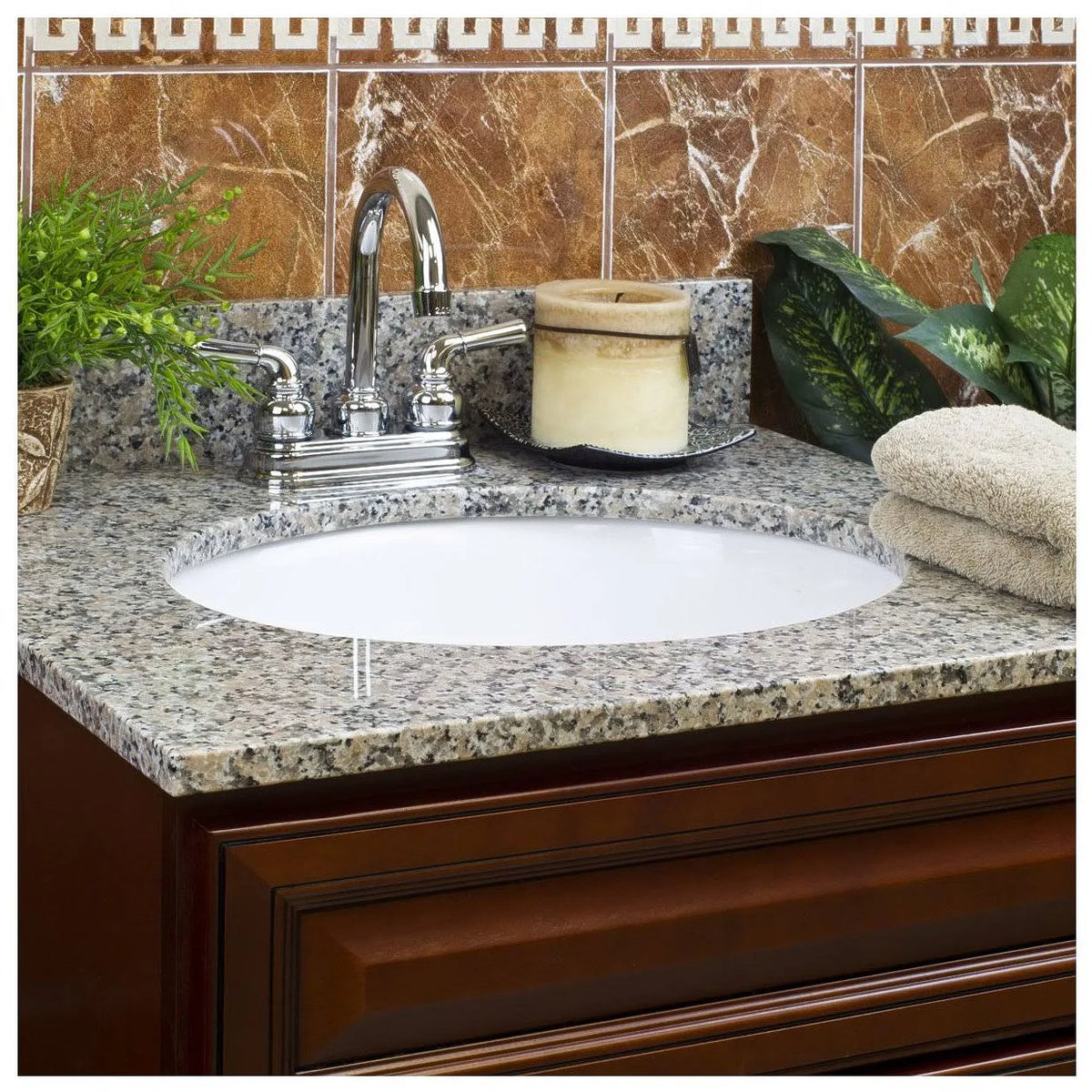 Single Vanity Top with Backsplash L531