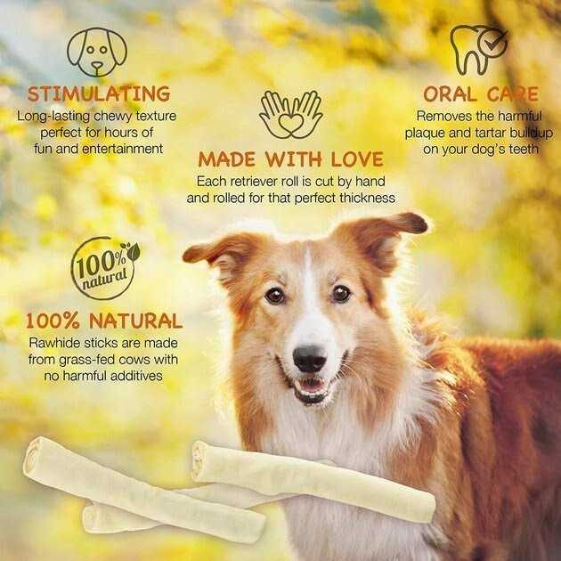 All Natural Rawhide Rolls Dog Chew Treats H87707