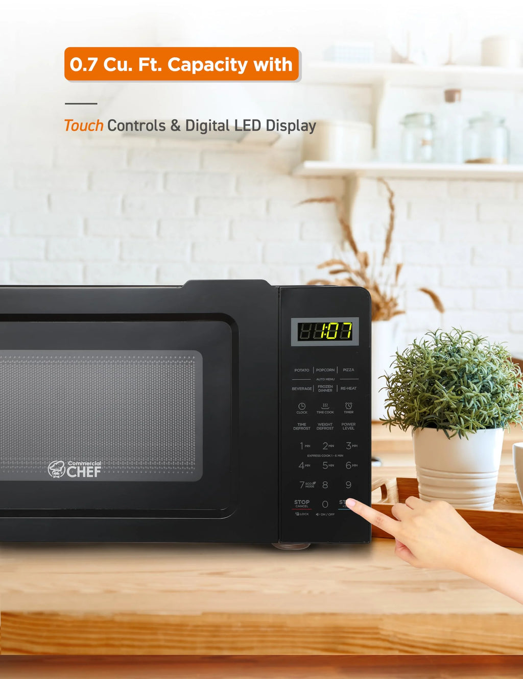 0.7 Cubic Feet 700 Watt Stainless Steel Microwave Oven X11207