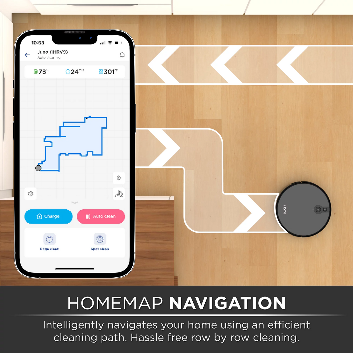 Robot Vacuum with Mapping Technology and App Control J563