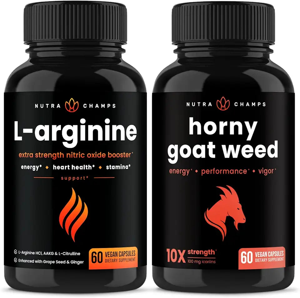 L-Arginine Capsules and Horny Goat Weed Capsules 2 Pack F508626