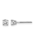 14K White Gold Lab Grown Diamond Solitaire Stud Earrings with Screwbacks L72601