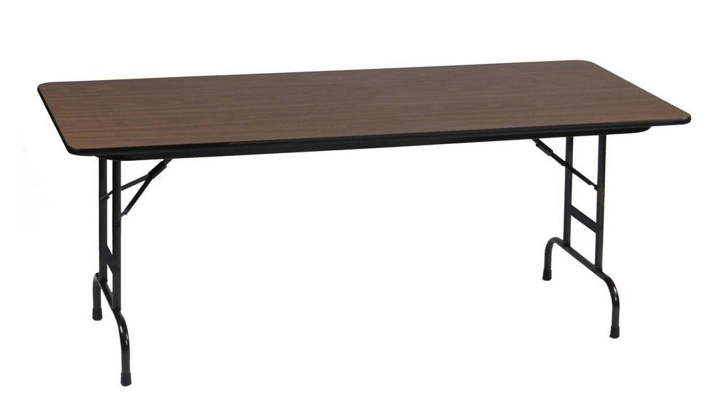 Melamine Adjustable Height Folding Table, Walnut Z48819