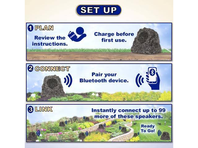 Granite Bluetooth Rock Speaker Pair V627