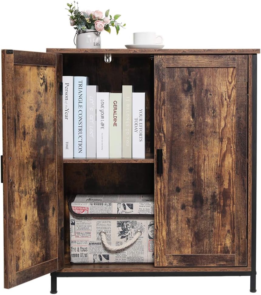 Rustic Brown Free Standing Cabinet with 1 Shelf & 2 Doors E133706