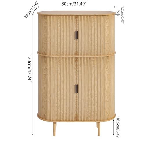 Black Fluted Panel 2 Doors Storage Cabinet V14520
